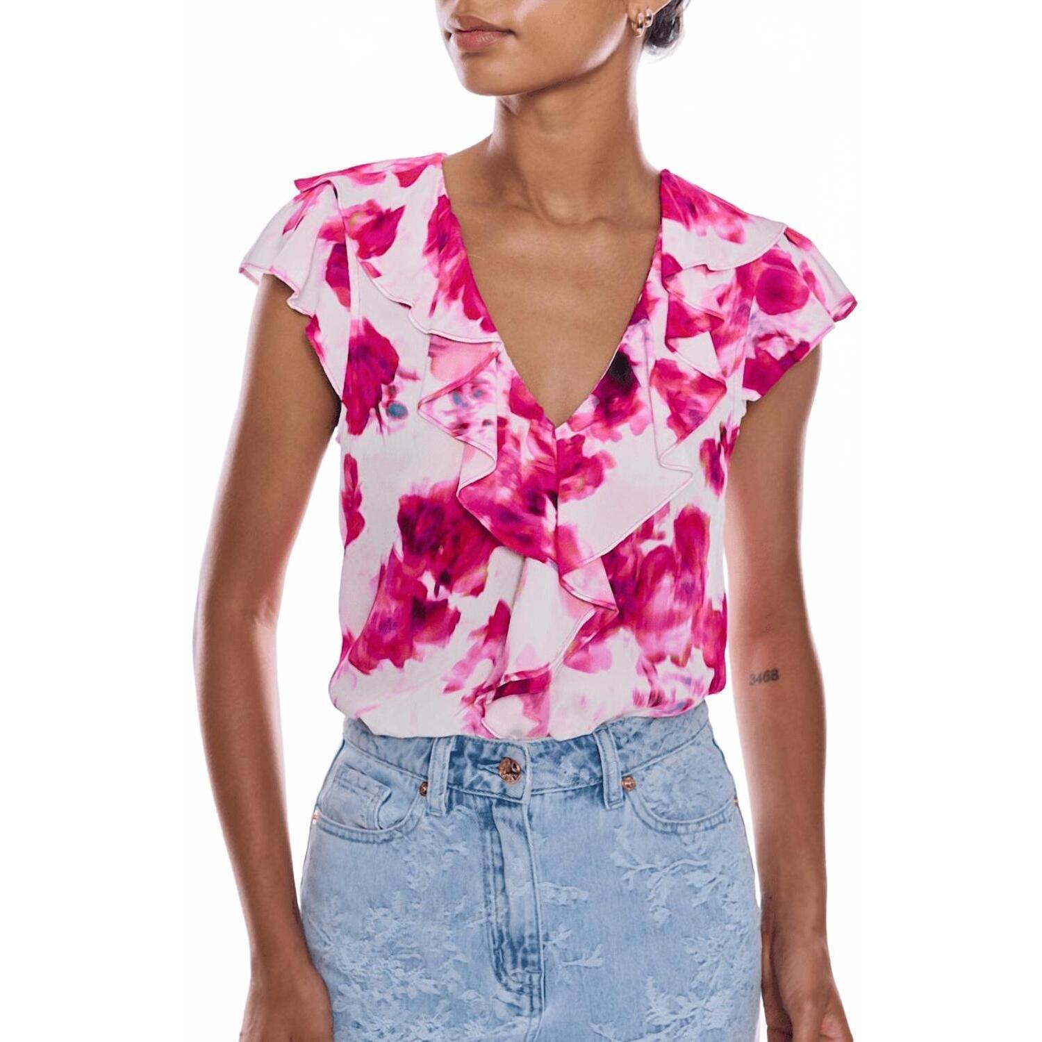 New Generation Love Everheart Lightweight Georgette Blouse In Pink